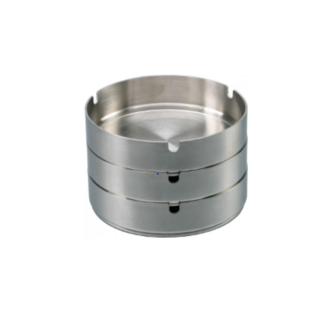 APS asbak RVS stapelbaar 12 cm - stapelbare asbak voor horeca en terras