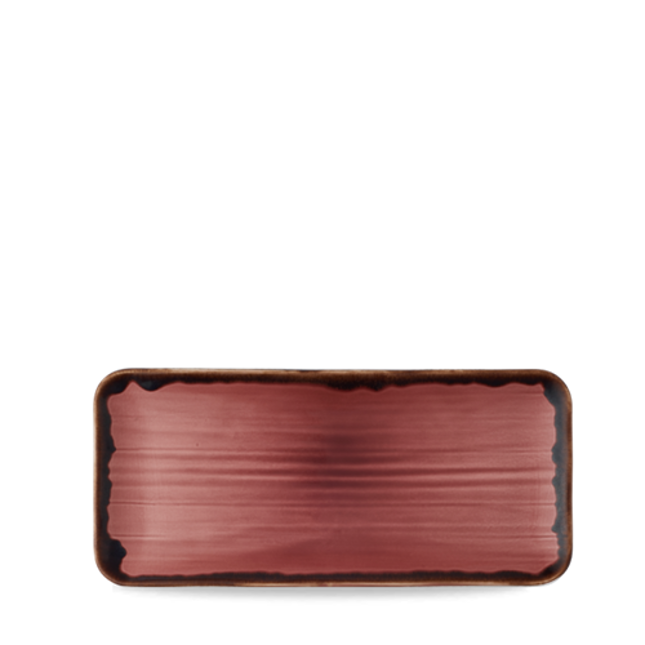 Dudson Harvest Plum organische rechthoekige serveerschaal 34,6x15,6 cm – pruimpaars porselein voor de horeca