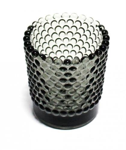 APS votief waxinehouder grijs 5,7 x 6,2 cm - glazen theelichthouder voor restaurants