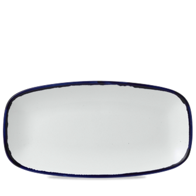 Dudson Harvest Ink langwerpig chef-bord 35,5x18,9 cm – inktzwart porselein voor restaurants