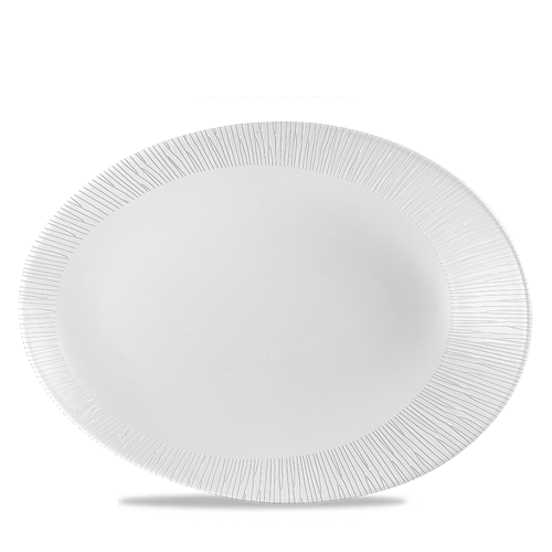Churchill Bamboo ovaal bord 34,5 x 18,5 cm – groot gespikkeld porseleinen serveerbord voor buffet