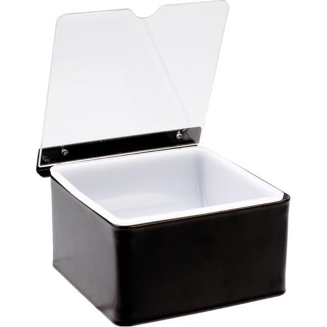 APS condimentenhouder zwart 946 ml 15 x 15 cm - bakjeshouder voor bargarnituur