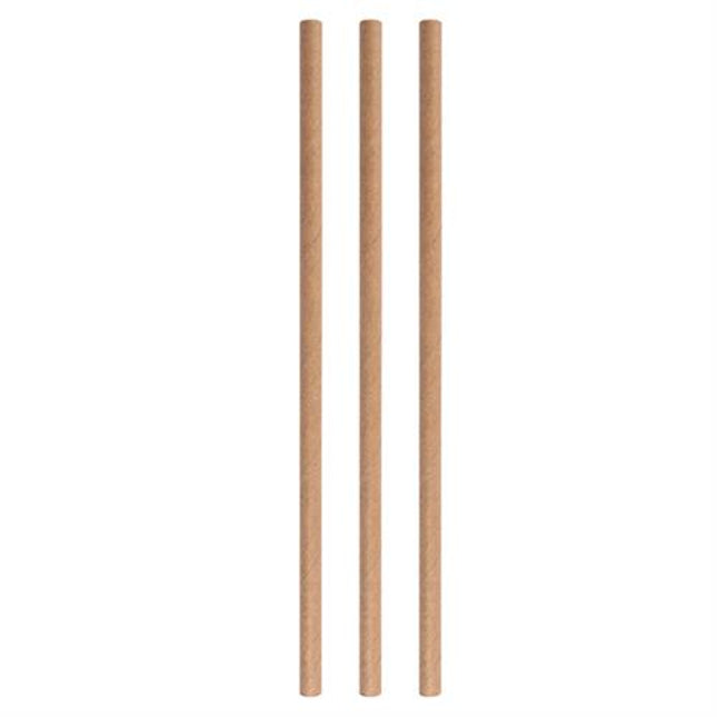 APS eco papieren rietjes beige 8 x 250 mm - lange rietjes voor longdrinks