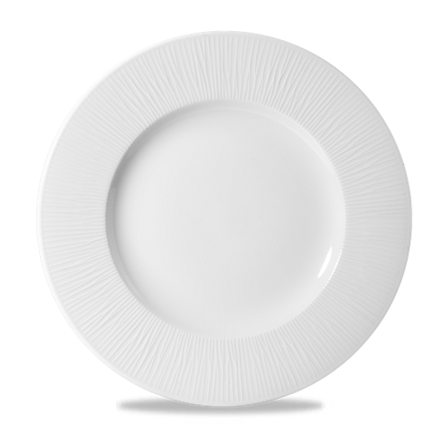 Churchill Bamboo bord met brede rand 27,2 cm – gespikkeld porseleinen bord voor restaurants en hotels