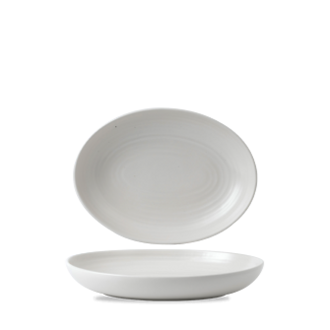 Dudson Evo Pearl diepe ovale kom 26,7x19,7 cm – parelwitte porseleinen kom voor restaurants