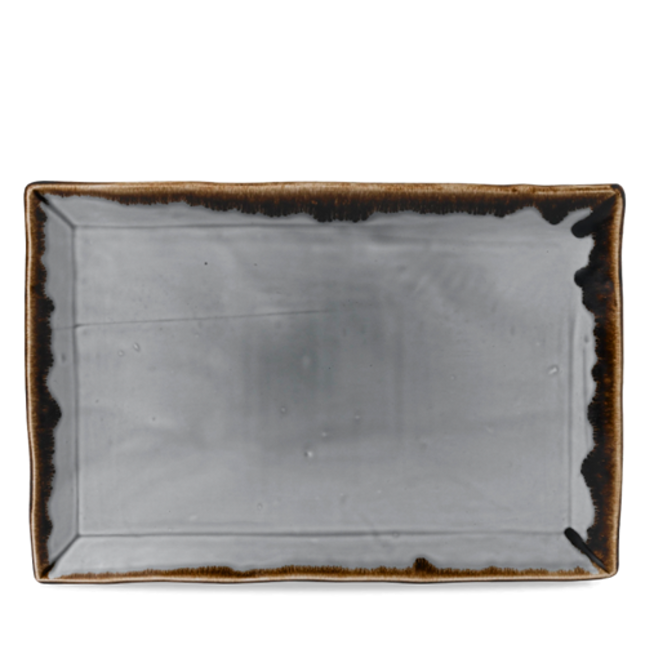 Dudson Harvest Grey rechthoekige serveerschaal 34,5x23,3 cm – grijs porselein voor restaurants