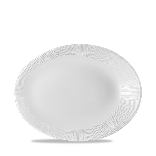 Churchill Bamboo ovaal bord 25 x 19,4 cm – gespikkeld porseleinen serveerbord voor restaurants