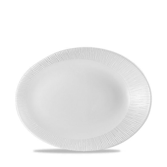 Churchill Bamboo ovaal bord 25 x 19,4 cm – gespikkeld porseleinen serveerbord voor restaurants